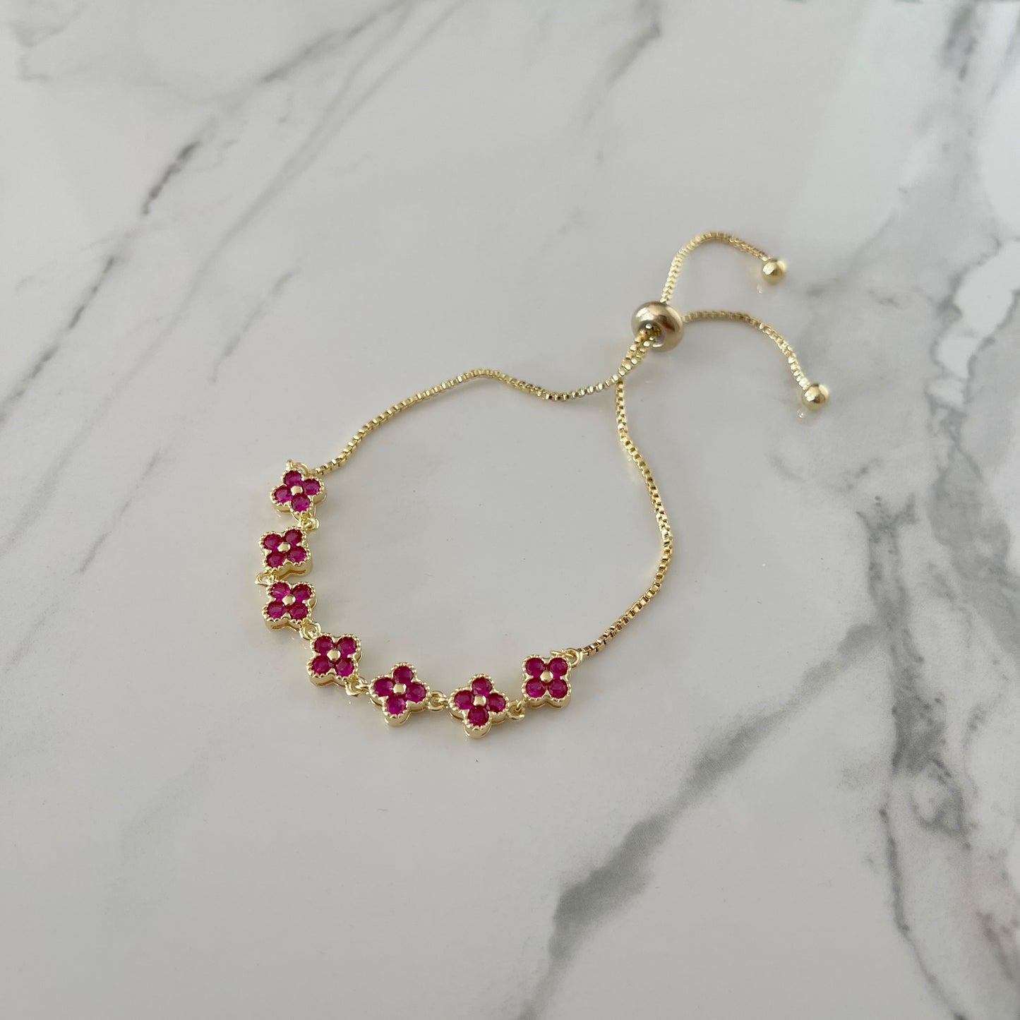 Pulsera trébol rosa Fiusha