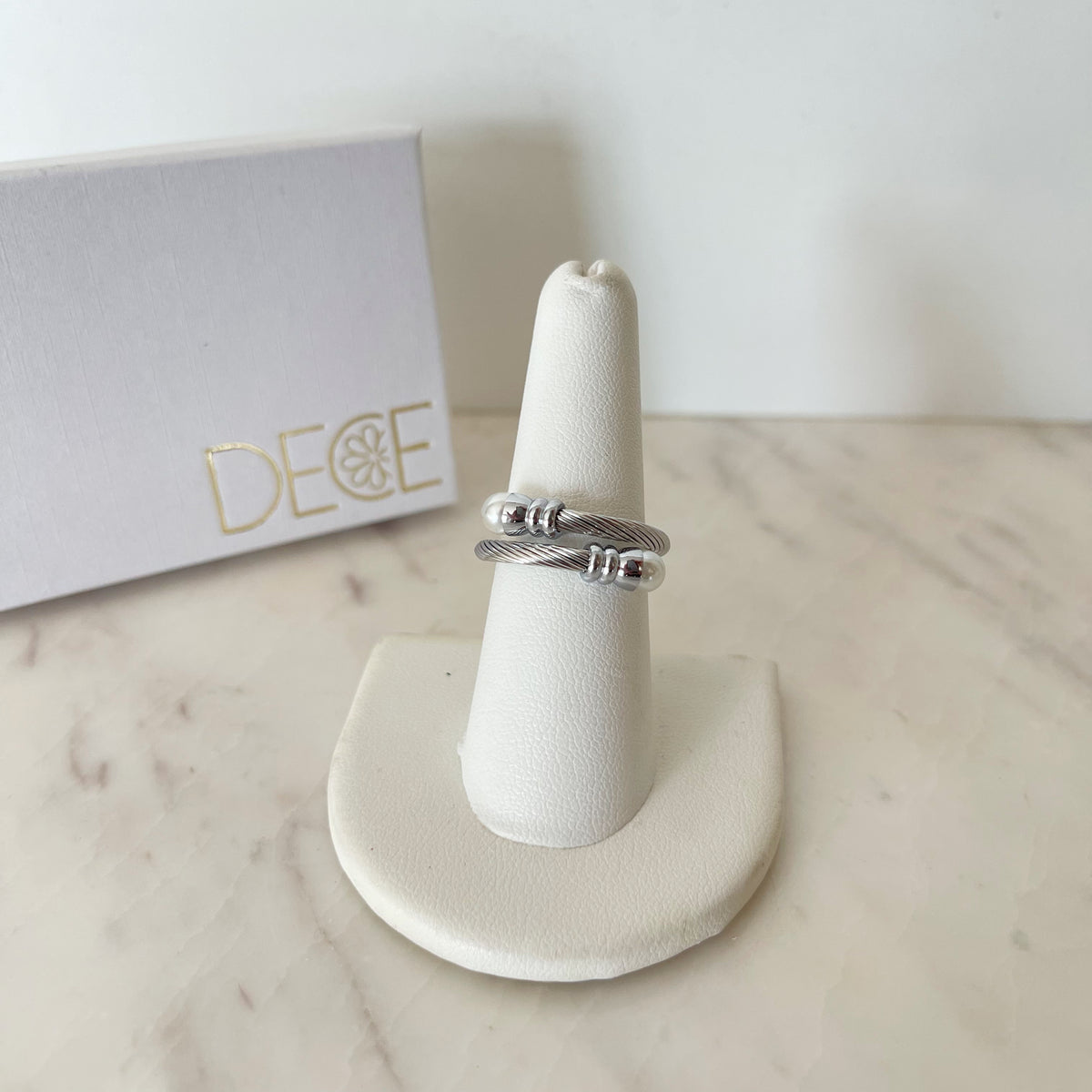 Anillo Plateado Perla