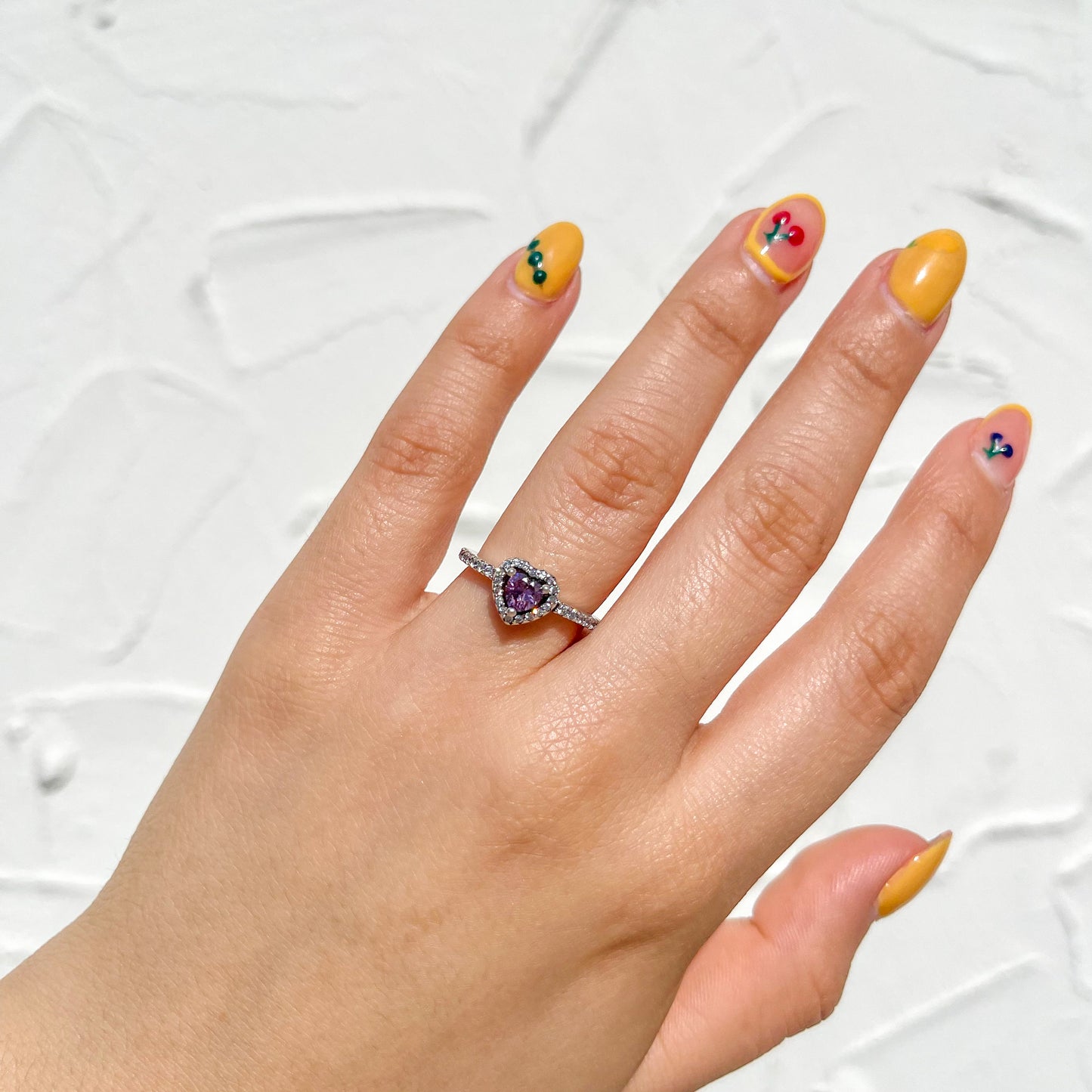 Anillo corazón lila