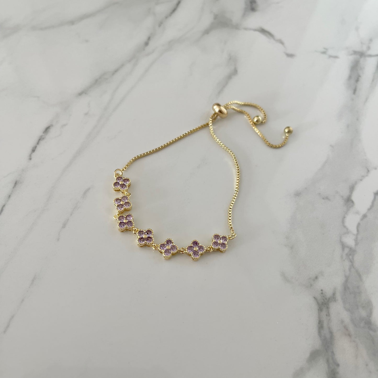 Pulsera Trébol lila
