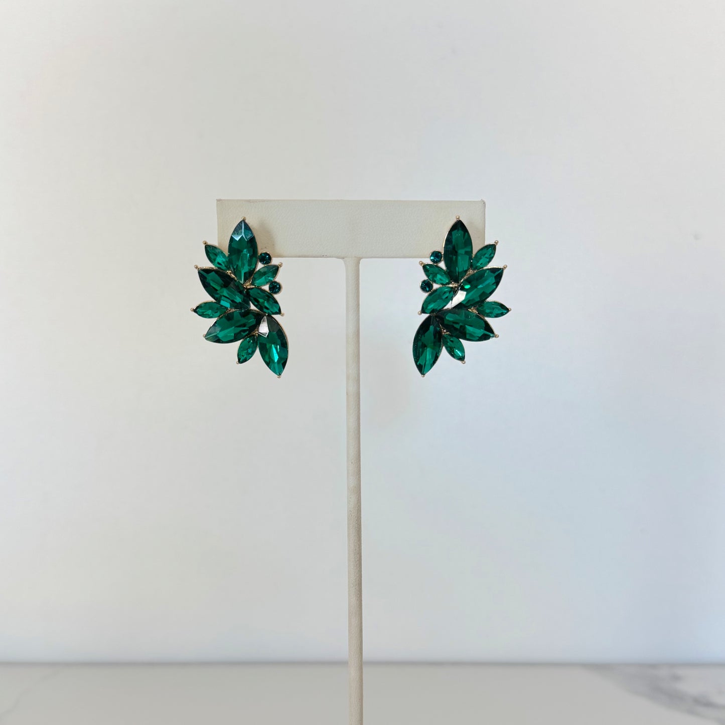 Aretes abanico verde