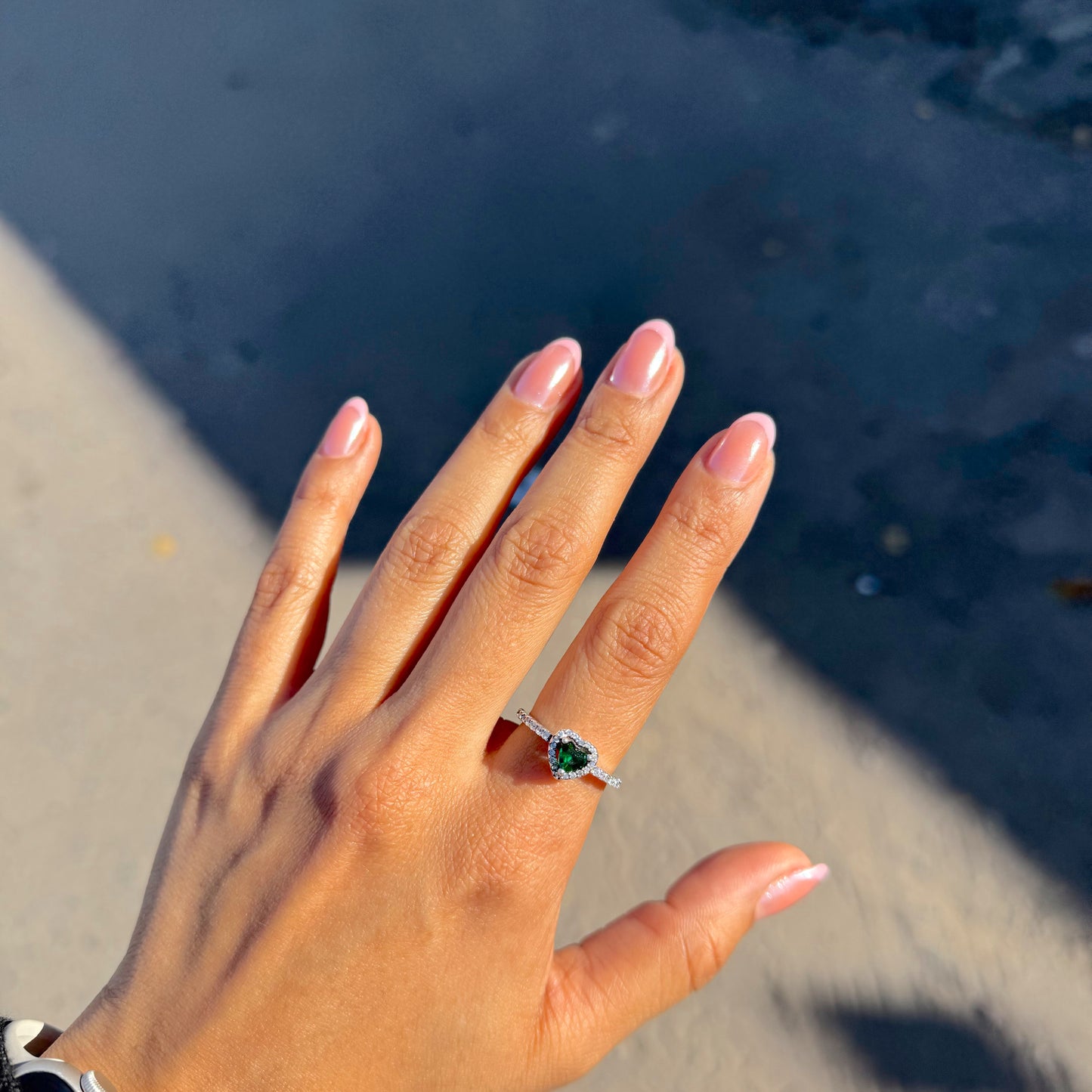 Anillo corazón verde