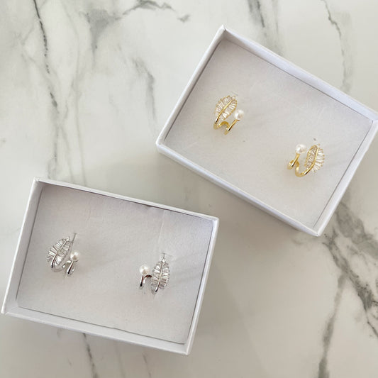 Aretes Pluma + Perla