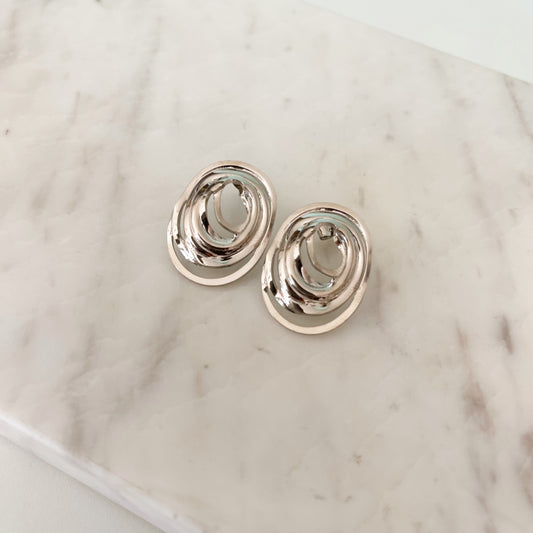 Aretes Dinora plateados