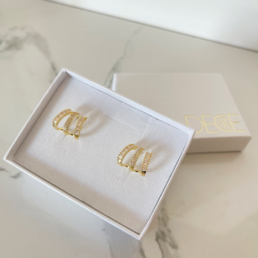 Aretes Triple Zirconia