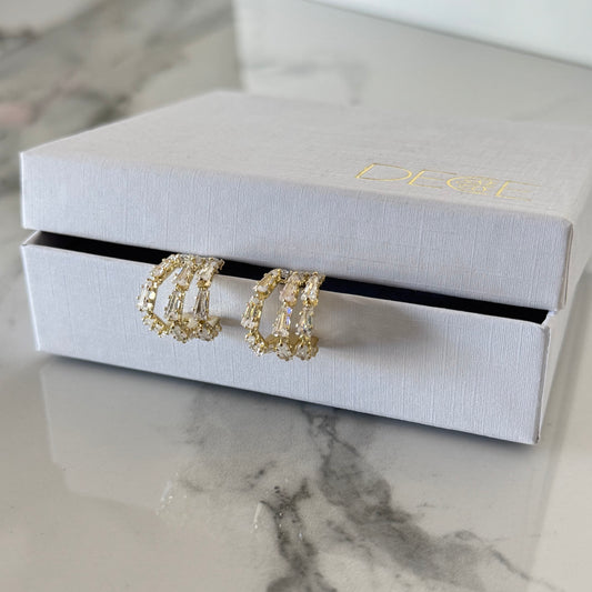 Arracadas triple zirconia