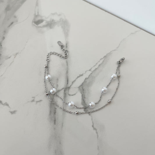 Pulsera Doble plateada