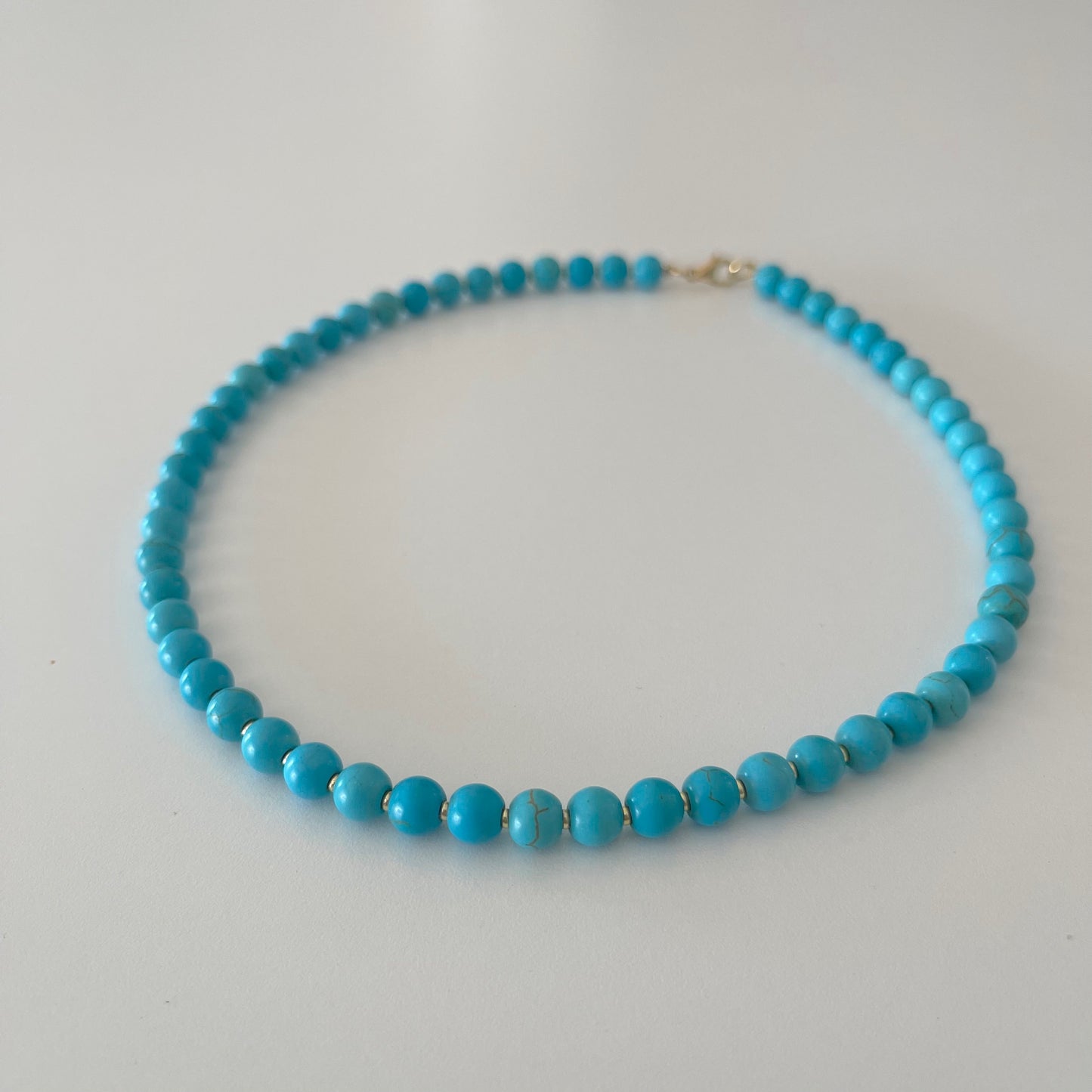 Choker Turquesa mini con dorado