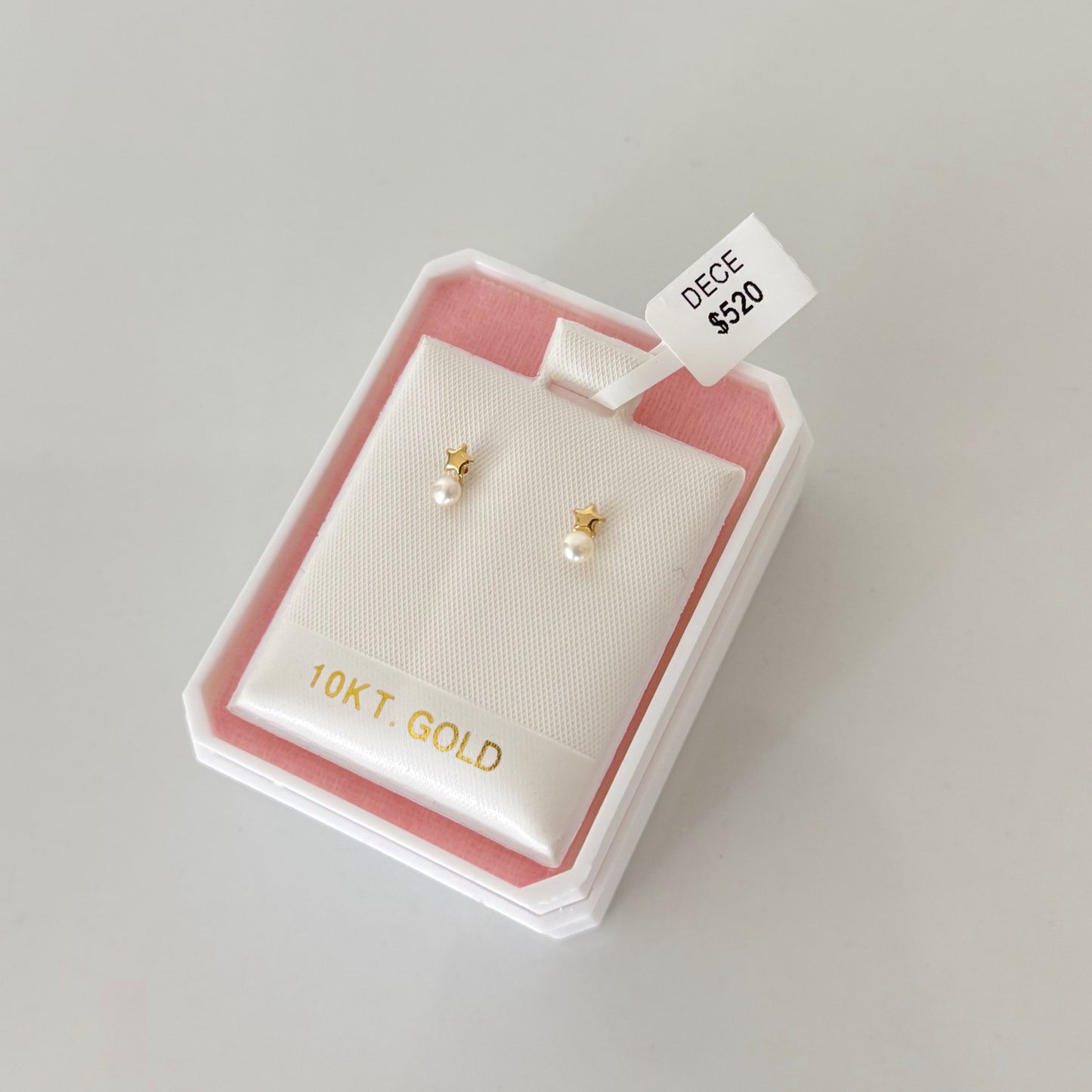 Aretes oro estrella perla