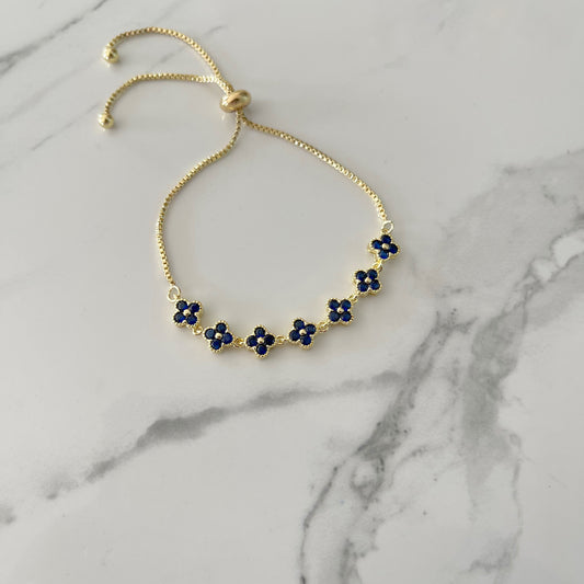 Pulsera trébol azul