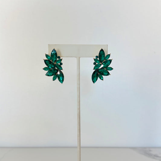 Aretes abanico verde
