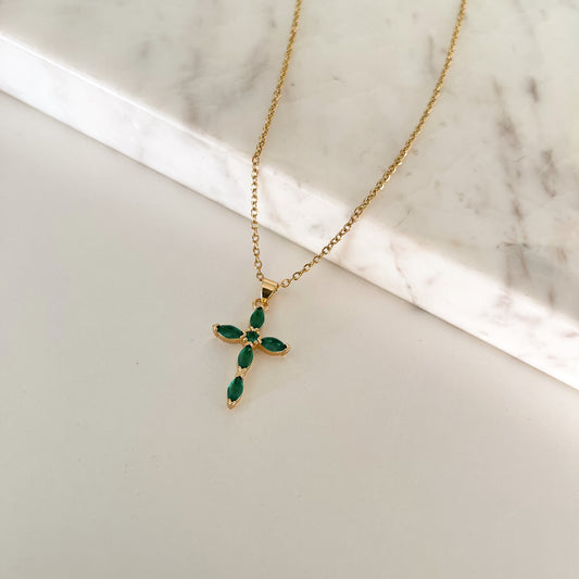 Collar Cruz verde