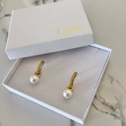 Arracadas 2 en 1 perla