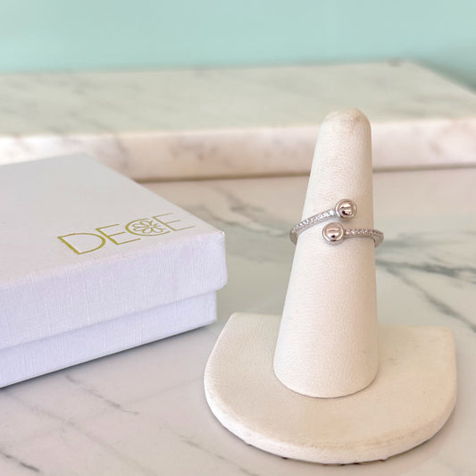 Anillo doble zirconia