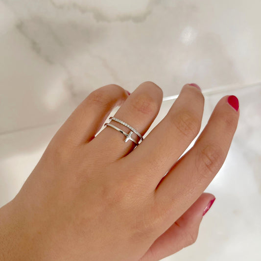 Anillo doble cruz
